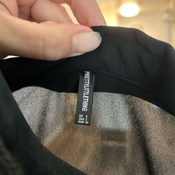 PLT mesh beach black shirt blouse US2 new - Picture 6 of 6